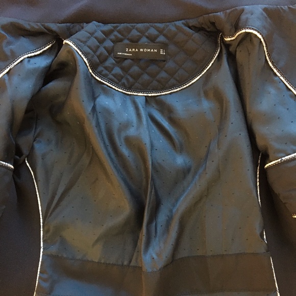 NWOT Zara Quilted Jacket - Navy Blue - Picture 4 of 5